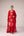 Red gold applique embroidered kurta pants set