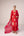 Red gold applique embroidered kurta pants set