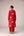 Red gold applique embroidered kurta pants set