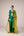 Emerald green gold patch and thread embroidered kurta pants set
