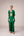 Emerald green gold patch and thread embroidered kurta pants set