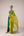 Emerald green gold patch and thread embroidered kurta pants set