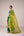 Emerald green gold patch and thread embroidered kurta pants set