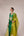 Emerald green gold patch and thread embroidered kurta pants set