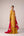 Mustard pink gold patch and thread embroidered kurta pants set.