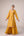 Mustard pink gold patch and thread embroidered kurta pants set.