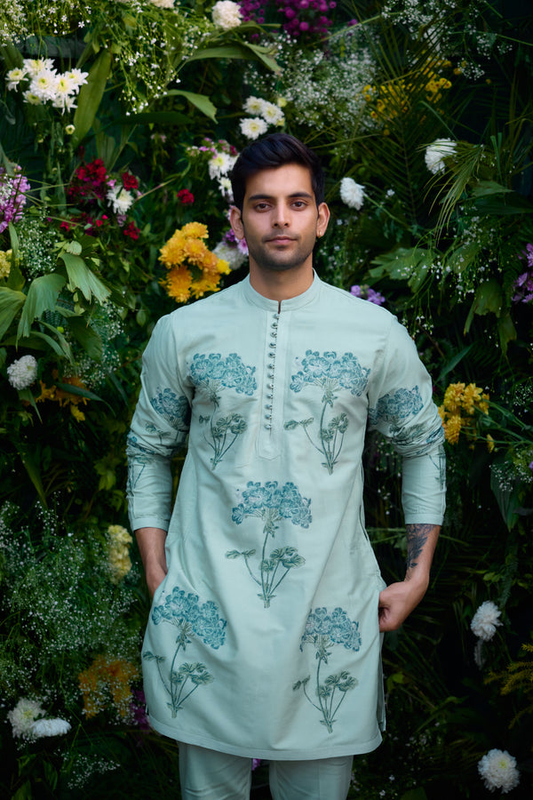 Illusion Blue Kurta Set