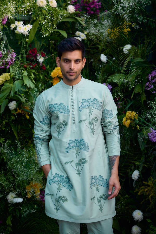 Illusion Blue Kurta Set