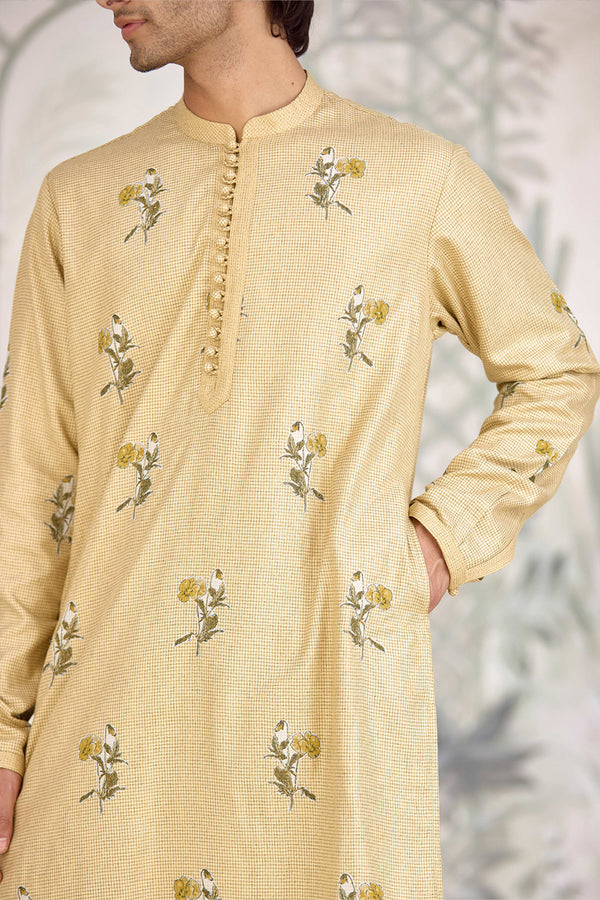 Neutral Yellow Kurta Set.