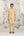 Neutral Yellow Kurta & Waistcoat Set.