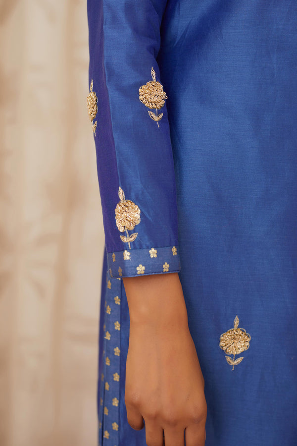 Royal Blue Kurta Set.