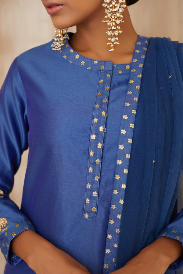 Royal Blue Kurta Set.