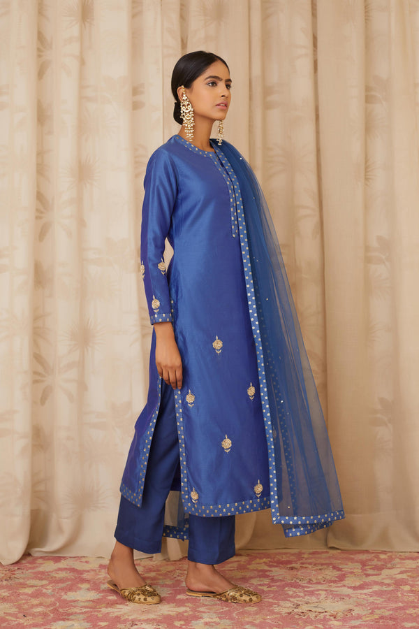 Royal Blue Kurta Set.