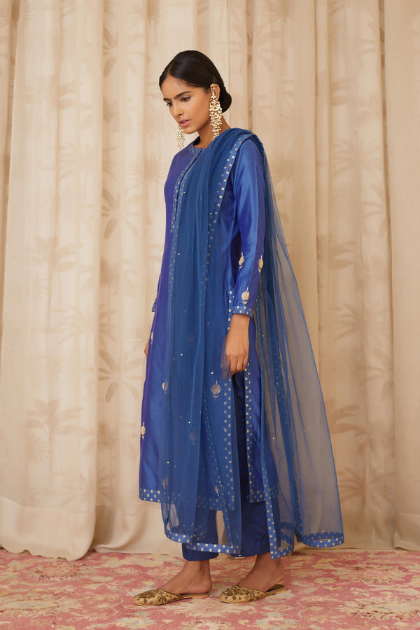 Royal Blue Kurta Set.