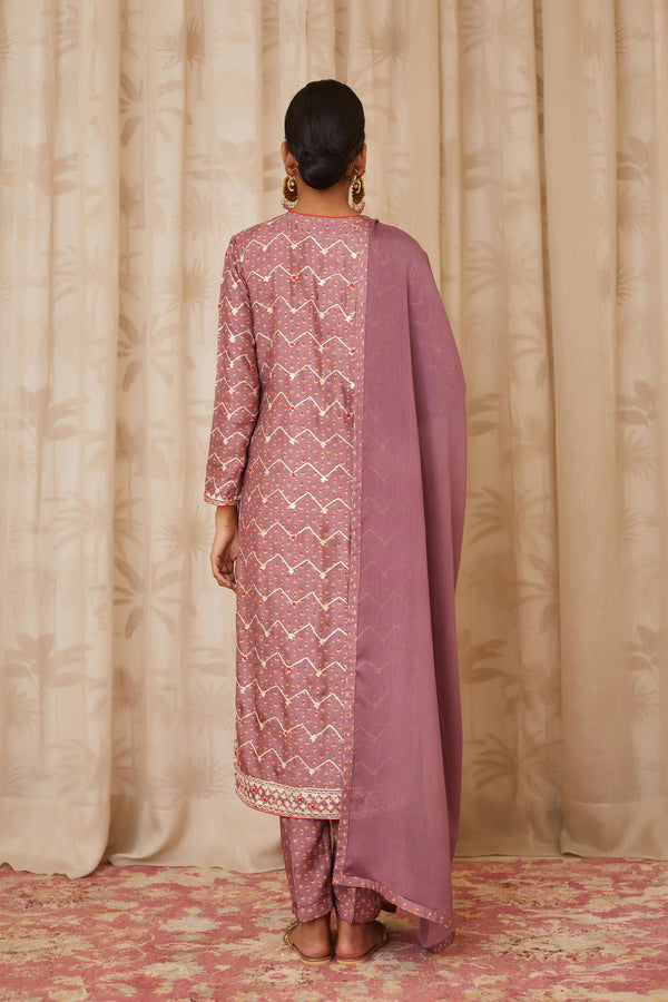 Neutral Purple Kurta Set.