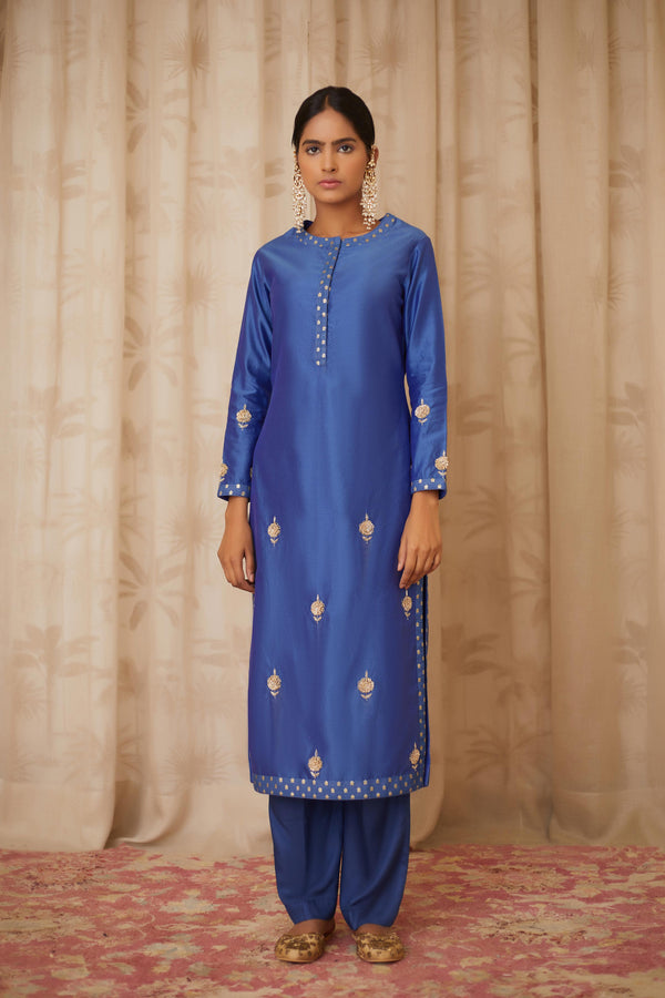 Royal Blue Kurta Set.