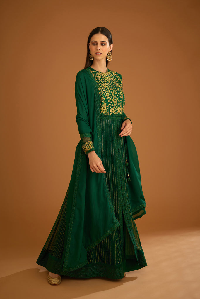 Green Bridal Wedding Georgette Indian Pakistani Anarkali Suit SFF13078 –  Siya Fashions