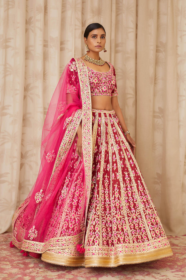 Maroon Lehenga Set.