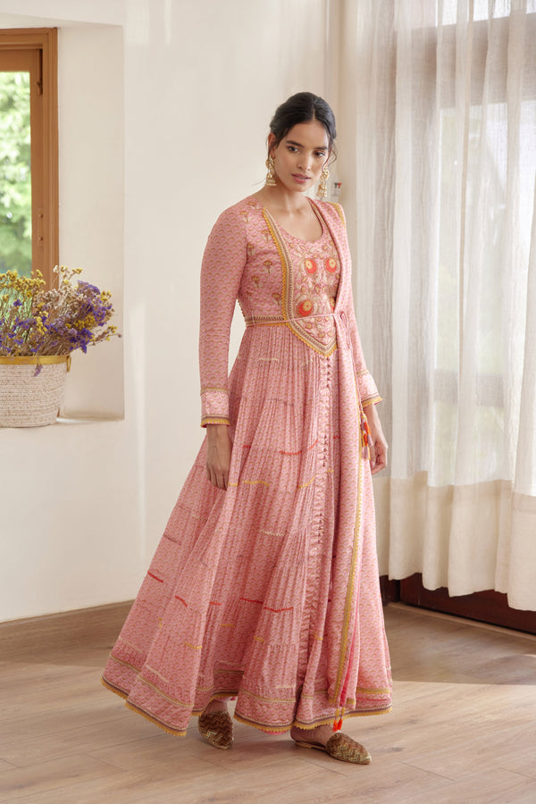 Rose Pink Anarkali Set