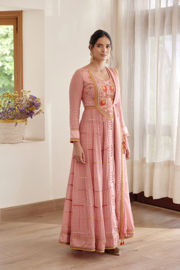 Rose Pink Anarkali Set