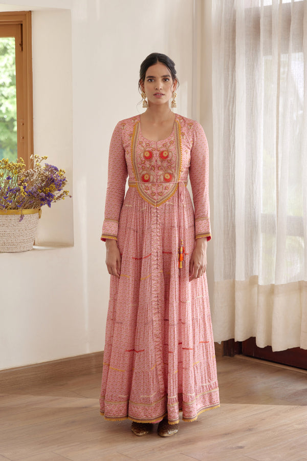 Rose Pink Anarkali Set