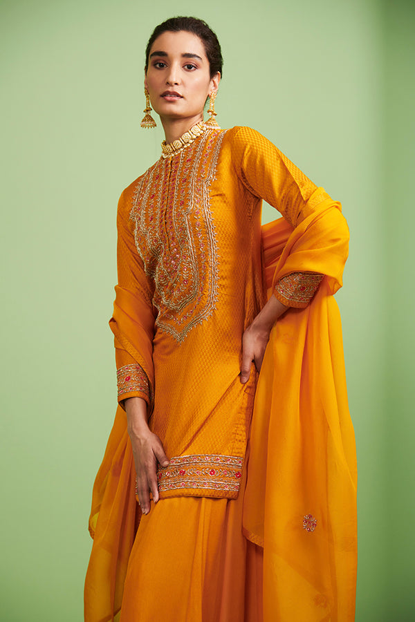 Mustard Kurta & Sharara Set.