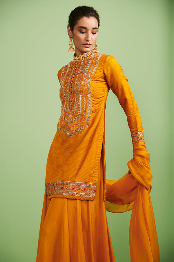 Mustard Kurta & Sharara Set.