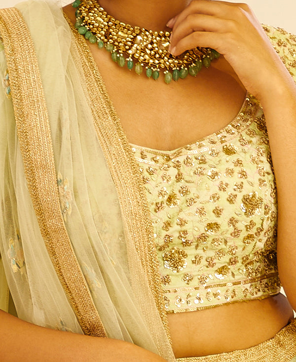 Mint Green Lehenga Set.