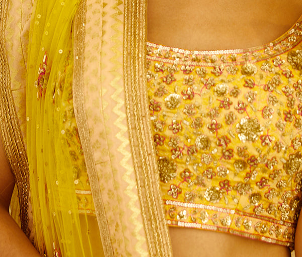 Beige Lehenga Set.