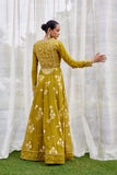 Mehendi Green Anarkali Set.