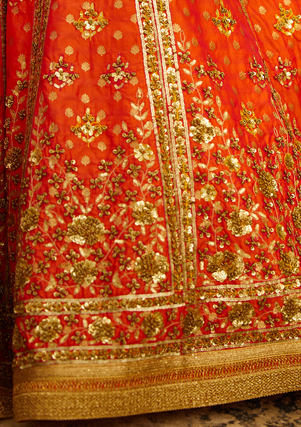 Coral Lehenga Set.