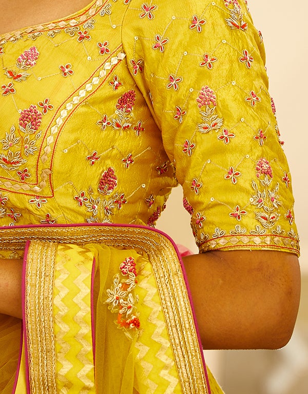 Mustard Yellow Lehenga Set.