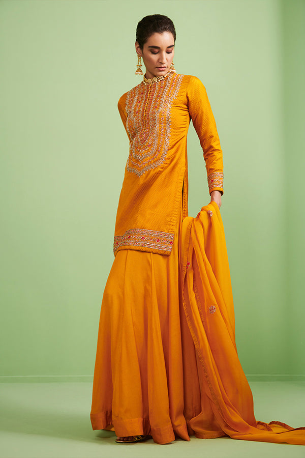 Mustard Kurta & Sharara Set.