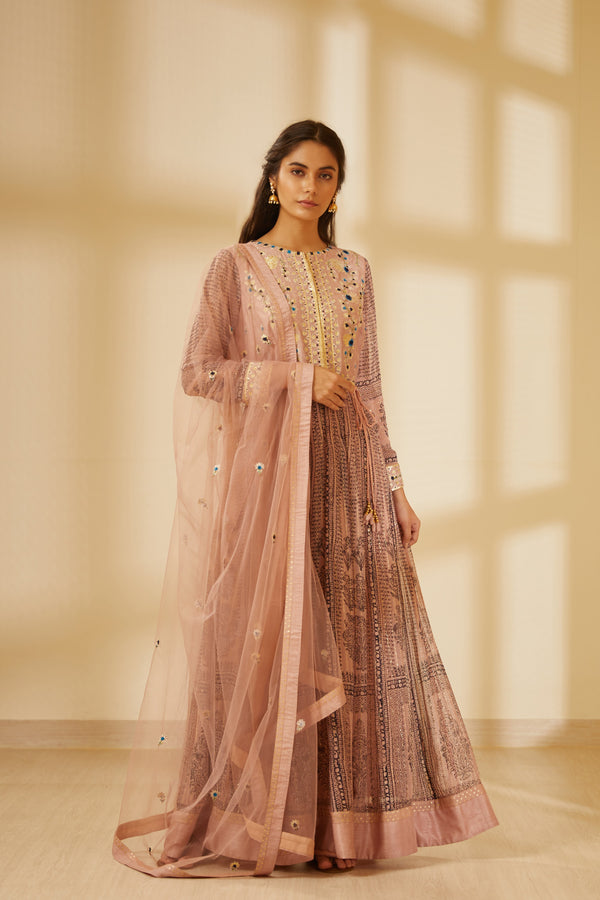 Rose Pink Anarkali Set