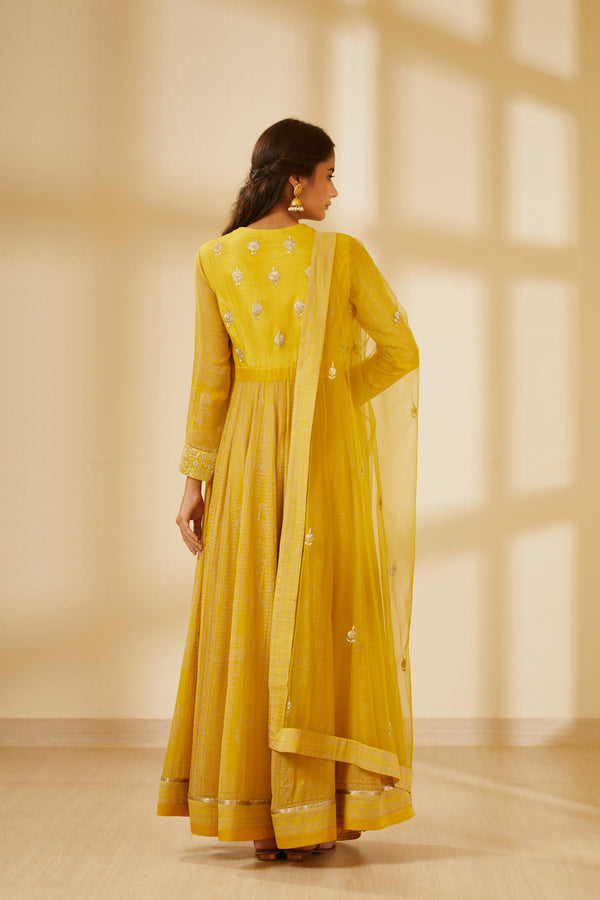 Mustard Yellow Anarkali Set