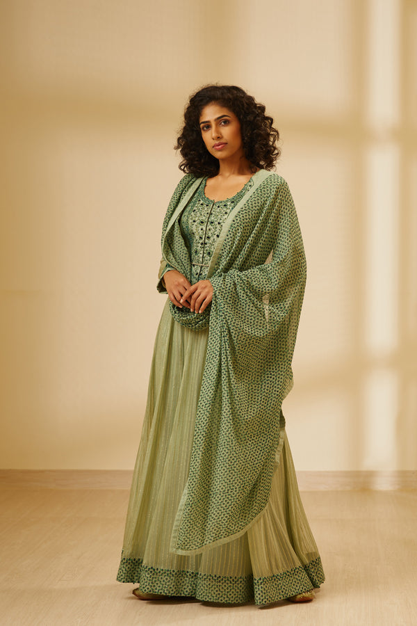 Green Anarkali Set