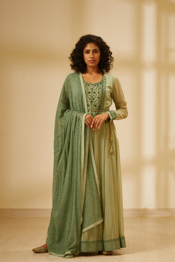 Green Anarkali Set