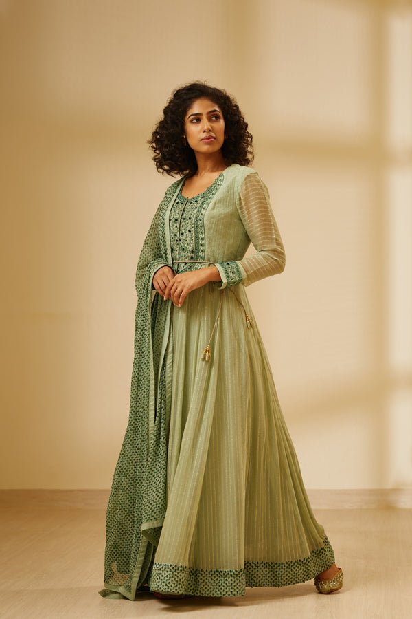 Green Anarkali Set