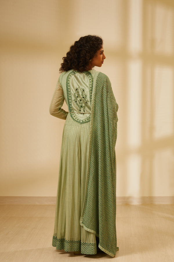 Green Anarkali Set