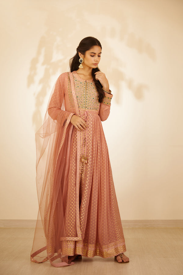 Blush Pink Anarkali Set.