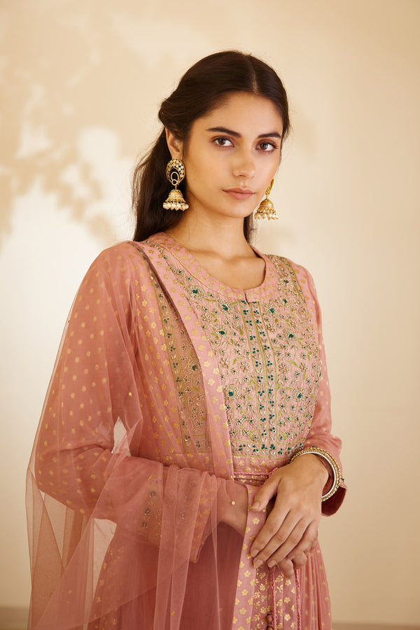 Blush Pink Anarkali Set.