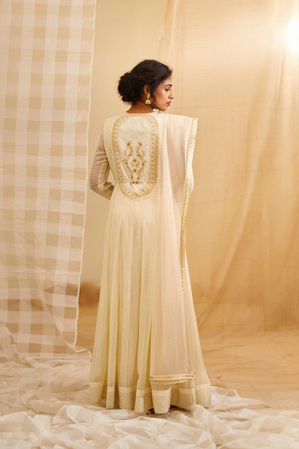 Ivory Anarkali set.