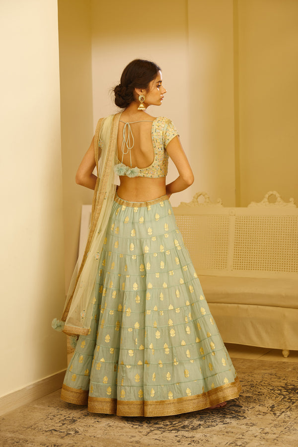 Sea Green Lehenga Set.