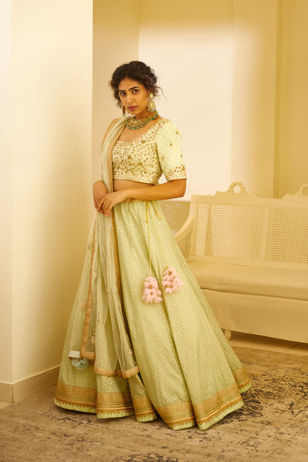 Mint Green Lehenga Set.