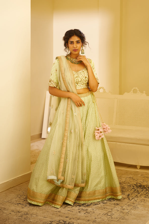 Mint Green Lehenga Set.