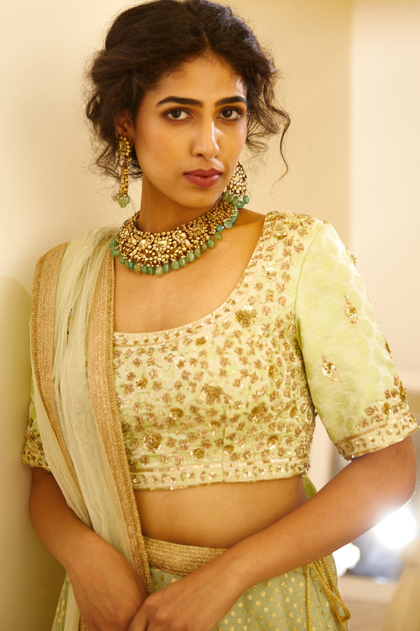 Mint Green Lehenga Set.