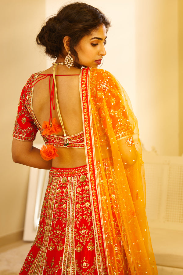 Red Lehenga Set.