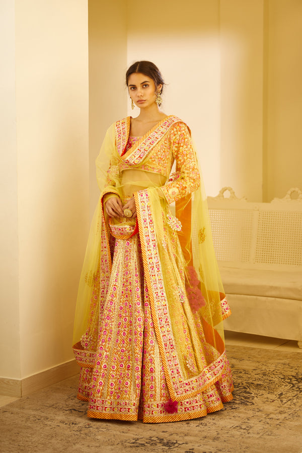 Multicolored Lehenga Set.