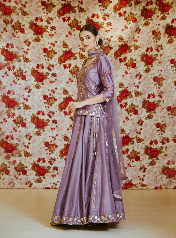 Mauve Lehenga Set.