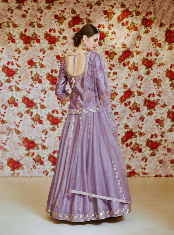 Mauve Lehenga Set.